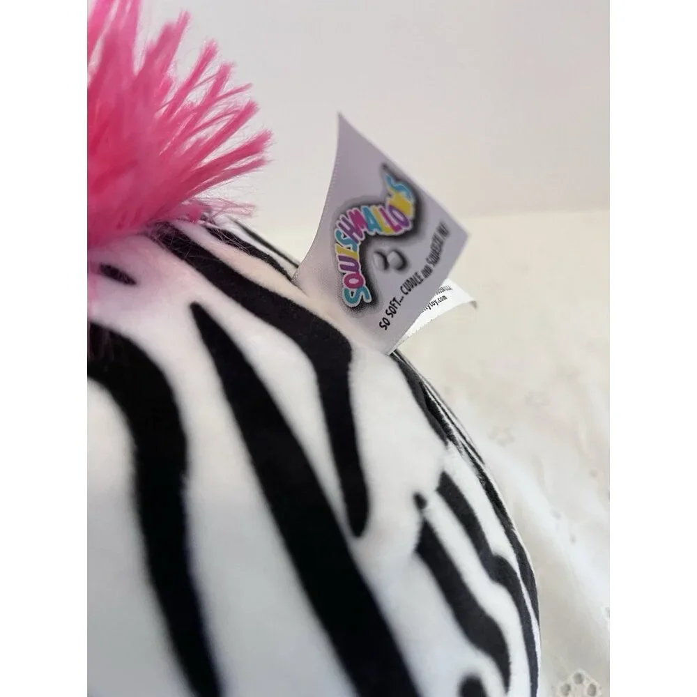 Freddie Zebra Original Squishmallow Zebra Super Soft Plush Pillow Pink Ears 10